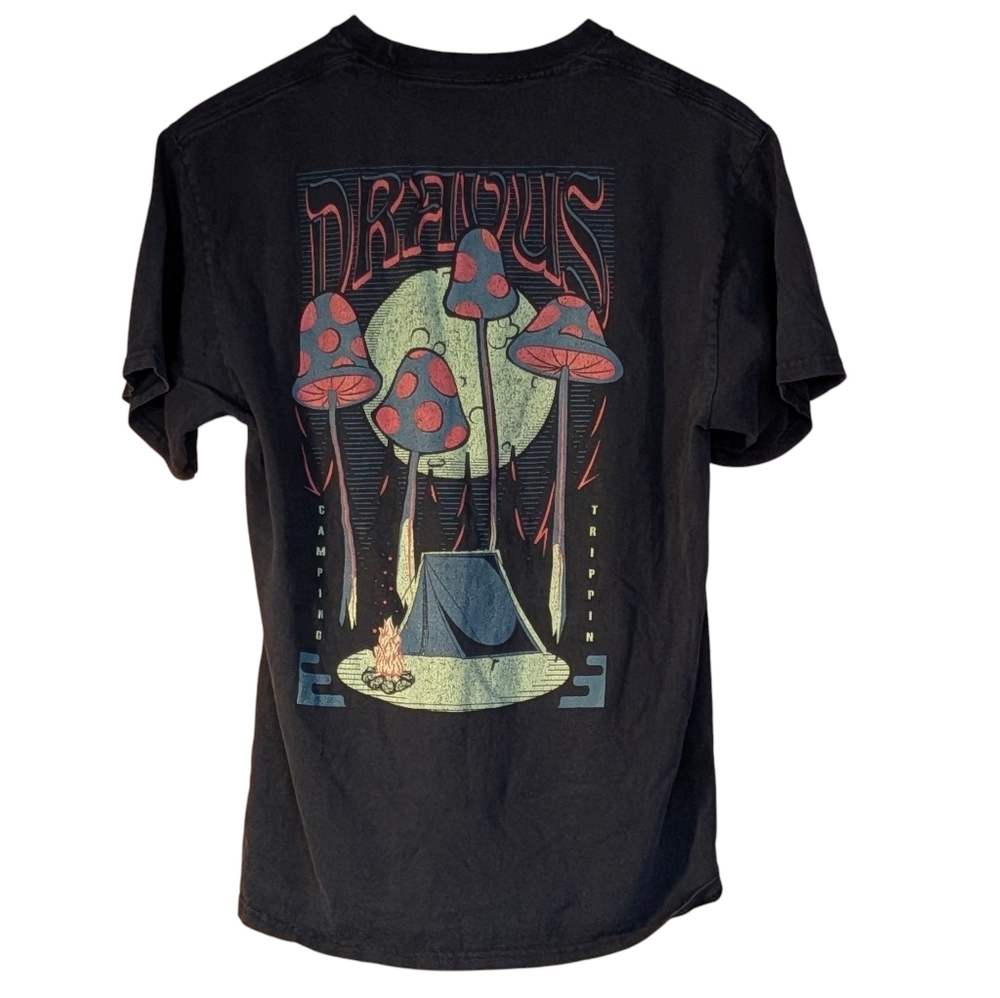 Dravus Full Graphic Black Men's T-Shirt M Camping Trippin Casual Skater